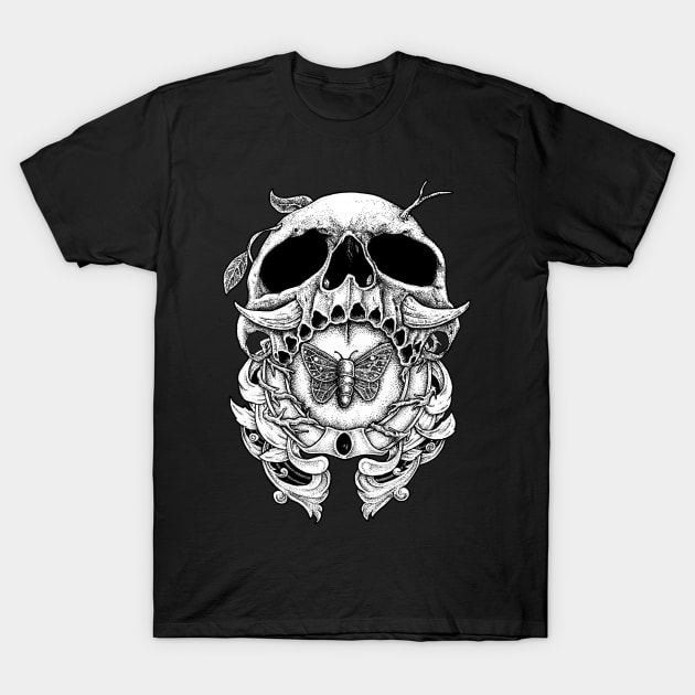 Skull & Moth T-Shirt by sorrowgrips